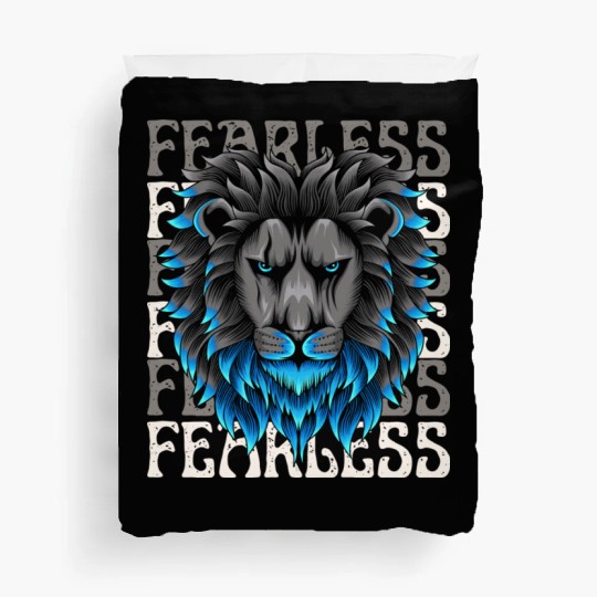 Black Blue Illustrative Fearless Duvet Covers