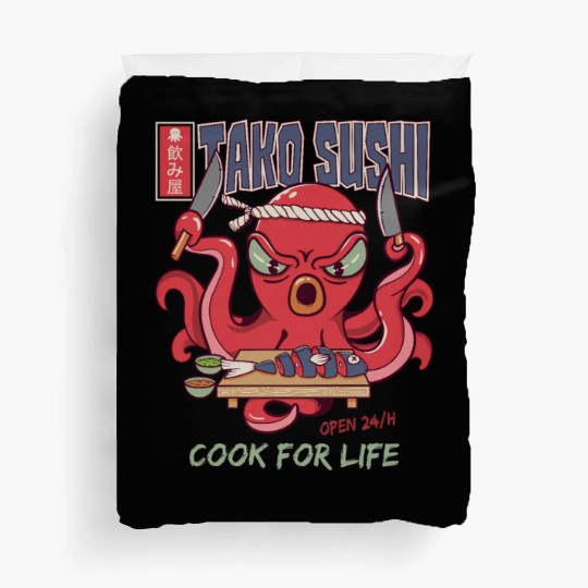 Octopus Sushi Bar Raw fish roll Takoyaki Duvet Covers