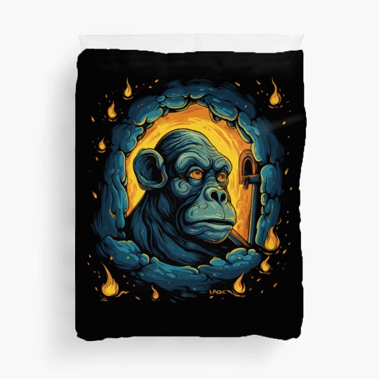 Night of the Starry Dungeon Monkey Duvet Covers