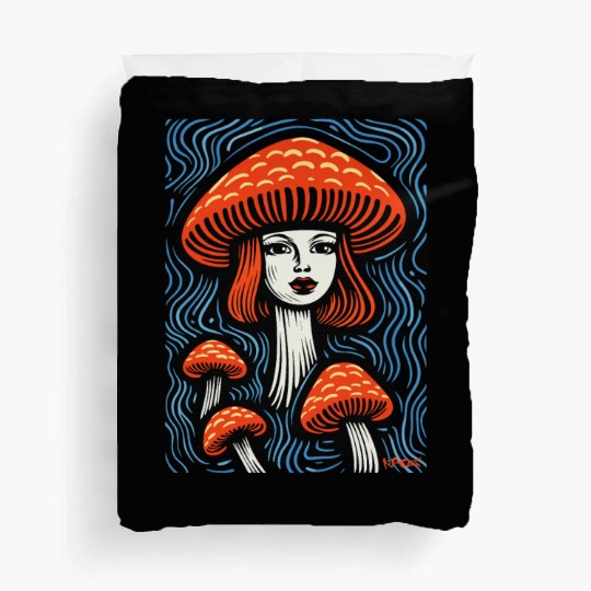Mushroom Head Lady Duvet Covers