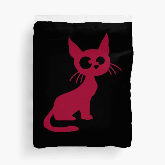 Crazy Cat Squinting Funny Eyes Grimace Fun Cartoon Duvet Covers