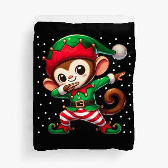 Christmas Monkey Elf Funny Monkey Lover Ape Duvet Covers