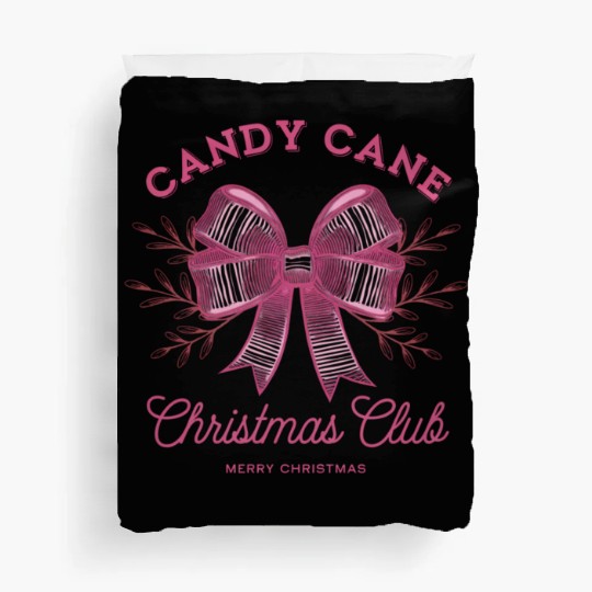 Pink Candy Cane Christmas Club Xmas Season Duvet Covers