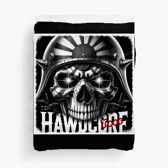 Skull With Rising Sun Facepaint by Hawdcore Duvet Covers