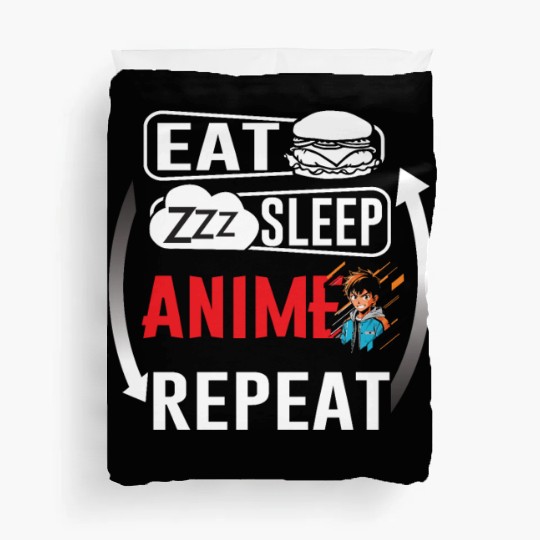 Eat Sleep Anime Repeat Ramen Kawaii Japanese Manga Duvet Covers