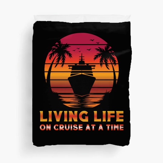 Living Life on Cruise at a Time Retro Tropical Duvet Covers