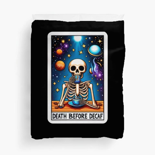 Tarot Card Collection - Death Before Decaf Duvet Covers