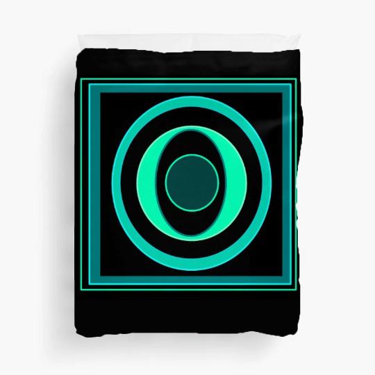 Geometrical green shapes Duvet Covers