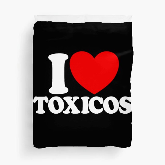 I Love Toxicos Red Heart Toxic Latino Women's Duvet Covers