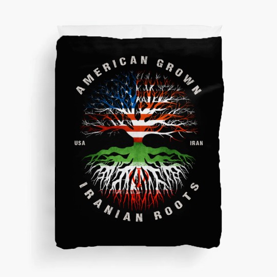 American Grown Iranian Roots Iran Flag Duvet Covers