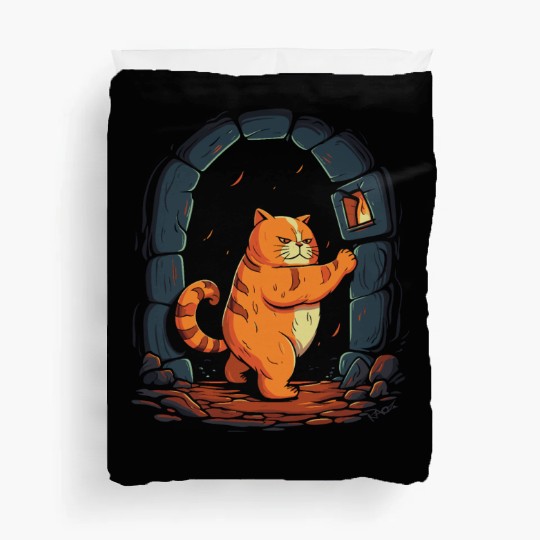 Funny Chubby Red Dungeon Cat Duvet Covers