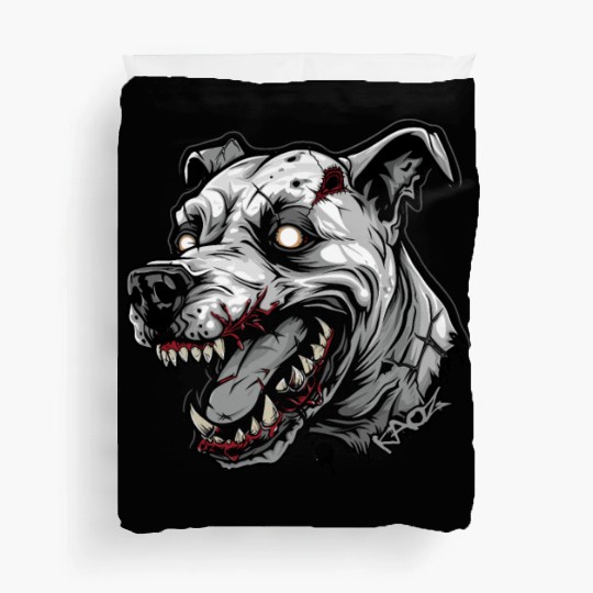 White Zombie Dog Head Duvet Covers