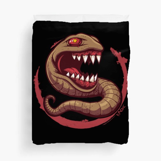 The Communist Worm: Comrade of Horror Duvet Covers