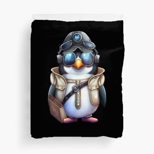 funny penguin , penguin logo , Penguin Lovers Duvet Covers