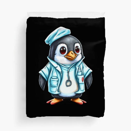 Penguin Doctor, Penguin Famila, funny penguin Duvet Covers