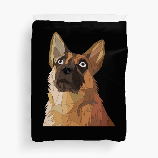 Geometric German Shepherd Dog Art Duvet Covers
