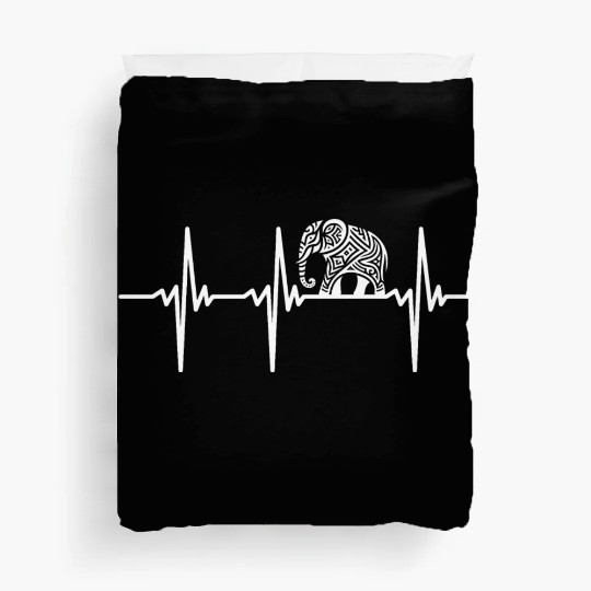 Heartbeat For Large, Artistic Elephants Duvet Covers