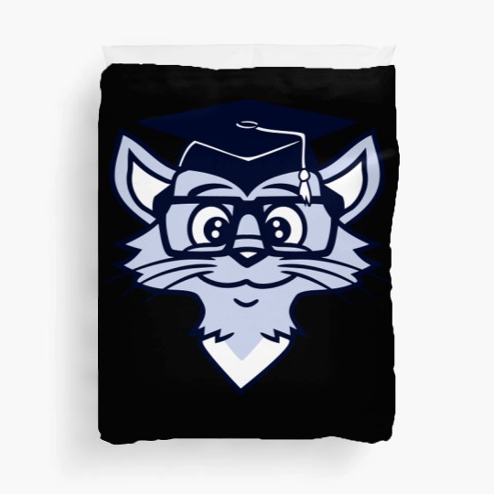 College Degree Cat School-leaving Certificate Pass Duvet Covers