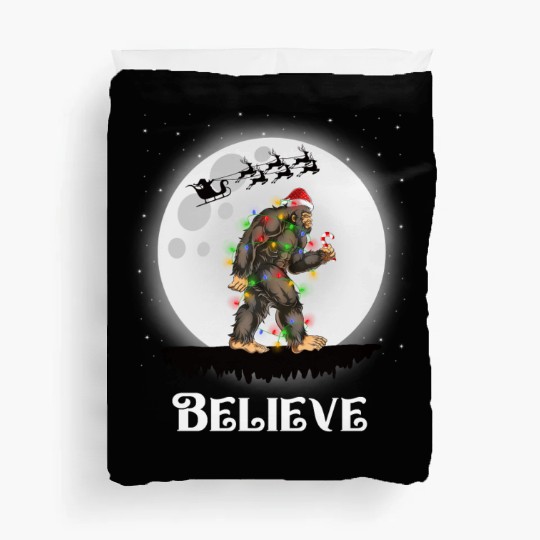 Believe Santa Bigfoot Christmas Sasquatch Duvet Covers
