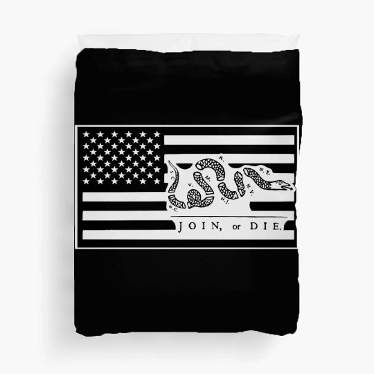 Join Or Die Flag 1776 LIKE US ON FACEBOOK # Duvet Covers