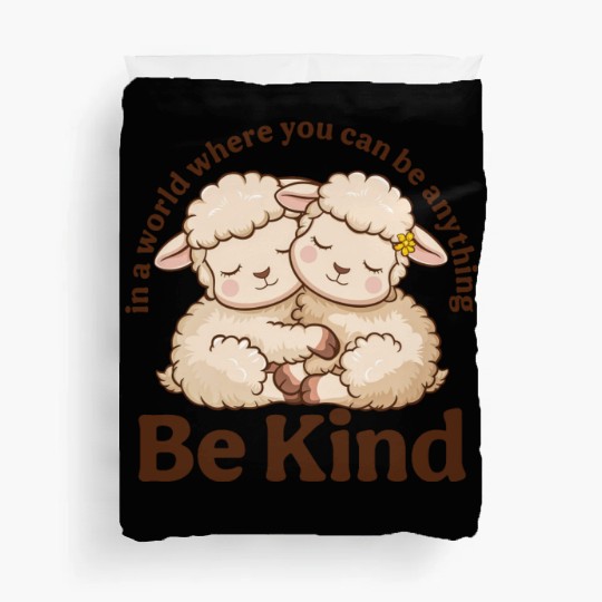 Lamb In a World Where You Can Be Anything Be Kind Duvet Covers