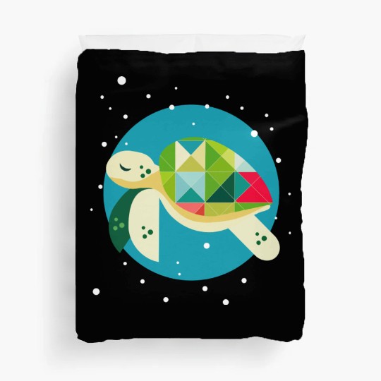 cute turtle - creative underwater world Duvet Covers