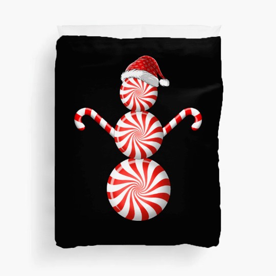 Funny Christmas Duvet Covers Peppermint Candy Snowman