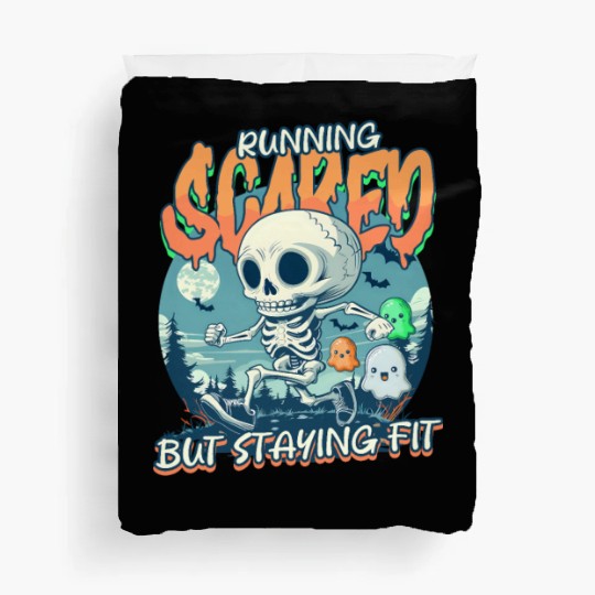 Halloween Runner Running Scared But Staying Fit Duvet Covers