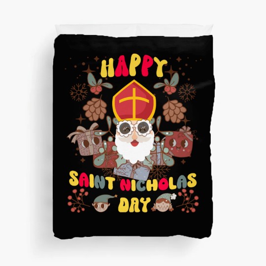Groovy Saint Nicholas Day logo Duvet Covers