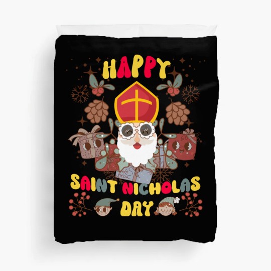 Groovy Saint Nicholas Day logo Duvet Covers