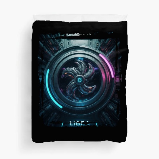 Zodiac sign Libra in cyberpunk era Future Duvet Covers