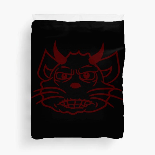 Demon Monster Cat Halloween Fun Horror Devil Horns Duvet Covers