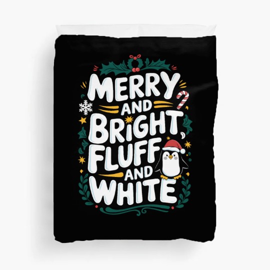 Merry And Bright, Fluff And White Penguin Duvet Covers