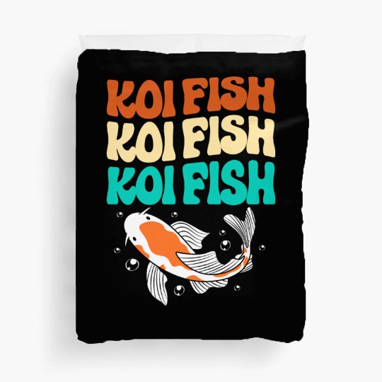 Retro Colorful Koi Fish Japanese Koi Carp Fish Duvet Covers