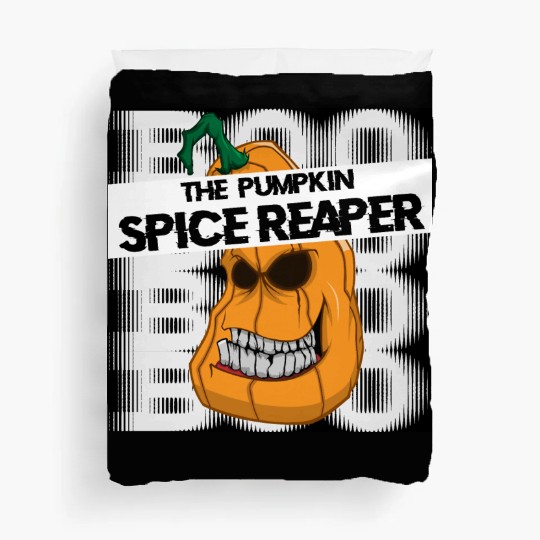 Pumpkin spice reaper halloween style coffee Duvet Covers