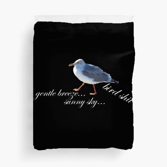 sun sea atlantic coast seagull holidays bird shit Duvet Covers