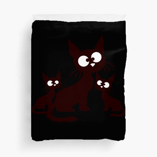 Crazy Cats Family Mom Dad 2 Small Cute Kids Babies Duvet Covers