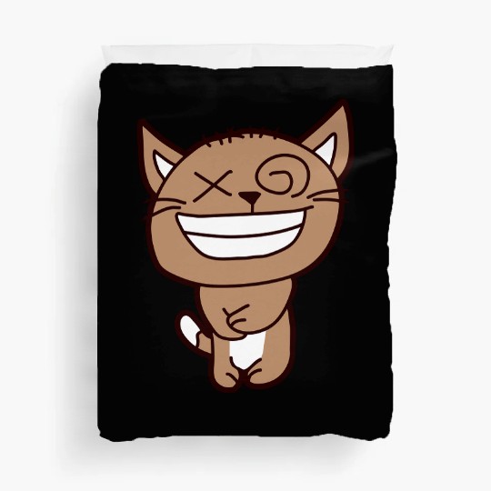 Crazy Cat Weird Funny Eyes Cool Grimace Cartoon Duvet Covers