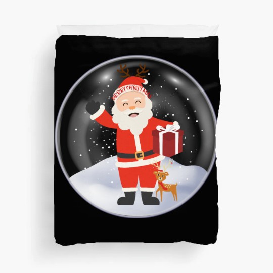 Santa’s Joy: Christmas Snow Globe Duvet Covers