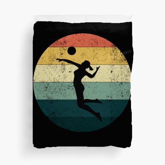 Retro Volleyball Girl Duvet Covers