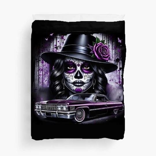 lowrider catrina Sugar skull Duvet Covers