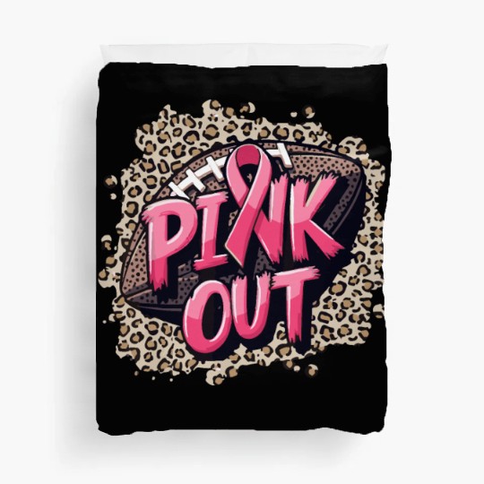Pink Out Breast Cancer Football Coquette Bow Mom Duvet Covers