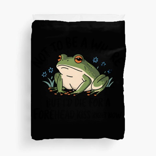Funny Frog Forehead Kiss Sarcastic Frog Humor Duvet Covers