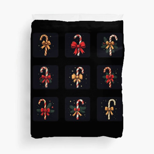 christmas cheer candy cane Duvet Covers