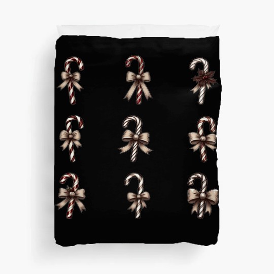 christmas cheer candy cane Duvet Covers