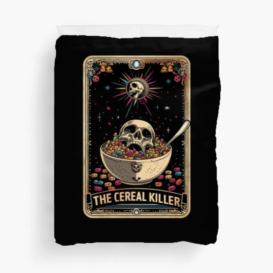 Cereal Killer Tarot Card Horror Movies True Crime Duvet Covers