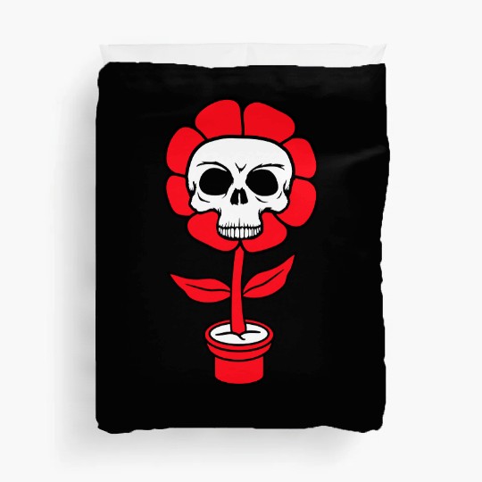 Evil Skull Flower Horror Halloween Skeleton Head Duvet Covers