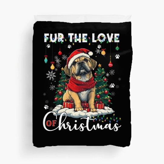 Boxer Christmas Tree Lights Decorations Dog Lover Duvet Covers