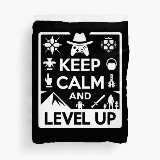 Keep Calm and Level Up Duvet Covers
