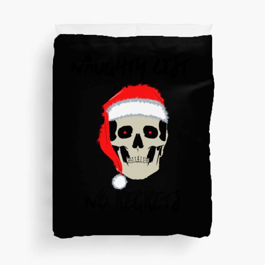 Naughty List No Regrets Santa Skull Duvet Covers